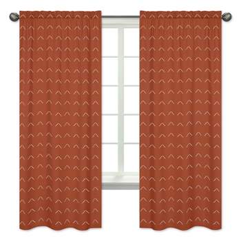 Sweet Jojo Designs Window Curtain Panels 84in. Diamond Tuft Orange and Ivory