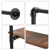 Industrial Pipe Shelving Wall Mounted, 30in Metal Floating Shelves, Steampunk Real Wood Book Shelves - 4 of 4