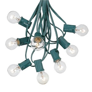 Novelty Lights 25 Feet G30 Globe Outdoor Patio String Lights, Green Wire - 1 of 4