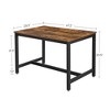 VASAGLE 47 Inches Dining Room Table for 4, Industrial Style with Heavy Duty Metal Frame, 47.2 x 29.5 x 29.5 Inches, Brown - 3 of 4