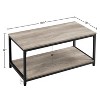 Yaheetech Wood Industrial Coffee Table with Storage Shelf for Living Room - 3 of 4