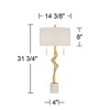 Possini Euro Design Montrose 31 3/4" Tall Sculpture Large Modern End Table Lamp Pull Chain Gold Finish Marble Living Room Nightstand House Office - 4 of 4