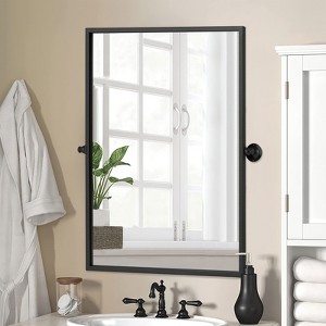 Rotating Black Iron Rect Mirror 91x61cm - 1 of 3