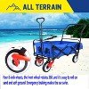 Racxily folding wagon Collapsible Outdoor Utility Wagon, Heavy Duty Folding Garden Portable Hand Cart, Drink Holder, Adjustable Handles - 3 of 4