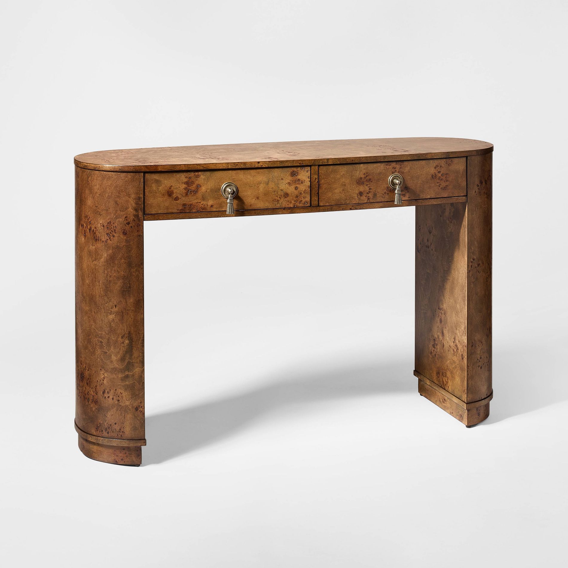 Burled Wood Console Table with Decorative Hardware Dark Brown - Threshold™ designed with Studio McGee