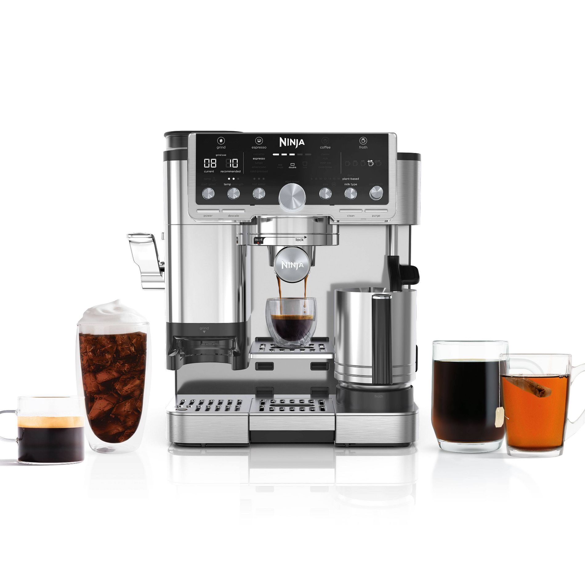 Ninja Luxe Cafe Pro Series 4-in-1 Espresso Coffee Cold Brew Hot Water Machine Stainless Steel
