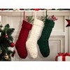 18 Inches Bulk Stockings 6 Pack Large Knitted Fireplace Hanging Holiday Xmas Party Decorations Burgundy Ivory White Green - 2 of 4