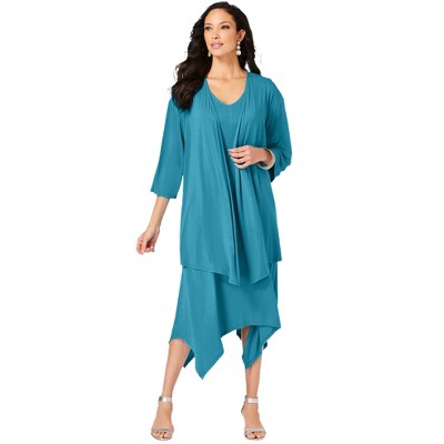 Roaman's Women's Plus Size Relaxed Jacket Dress Set : Target