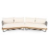 Christopher Knight Home Raphael 3 Piece Outdoor Rope Woven and Acacia Wood Sectional Sofa Set with Water-Resistant Cushions - 2 of 4