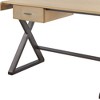 HomeRoots 50" Gold and Black Aluminum Writing Desk - 4 of 4