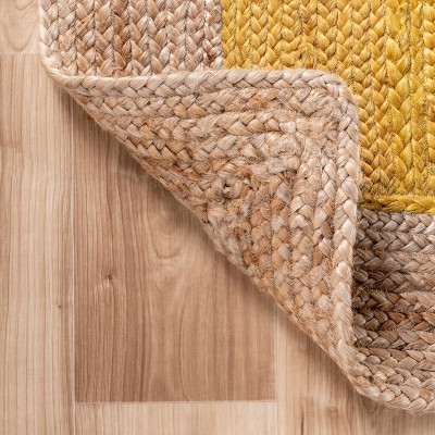 Braided Eleonora Handmade Jute Rectangular Rug, 5' x 8', Yellow