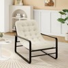 Sapphtopaz Modern Accent Chair with Button-Tufted Upholstered Leisure Reading Chair with Metal Frame Armchair for Living Room, Bedroom - 3 of 4