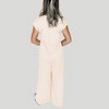 Amaryllis Women’s Checkerboard Print Wide Leg Jumpsuit Short Sleeve Button Front Casual One-Piece Relaxed Fit - 2 of 4