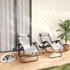Outsunny Zero Gravity Lounge Chair Set of 2 Reclining Folding Outdoor Lounge Chairs with Cushion, Headrest, and Side Tray for Patio Beach - 3 of 4