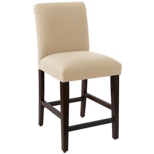 Luisa Pleated Counter Stool Tan Linen - Cloth & Co.