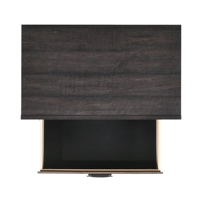 Rustic Walnut 2-Drawer Nightstand with Dark Nickel Pulls