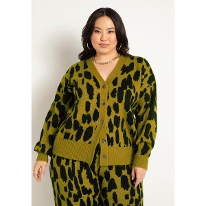 ELOQUII Printed Longline Cardigan - 1 of 4