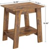 Set of 2 Farmhouse Side Tables - Narrow 2-Tier End Tables/Nightstands for Living Room, Bedroom & Small Spaces - 2 of 4