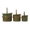 Royal Hampton Tinged Metal Patina Rust Finish With Handles Bucket Planter, Set of 3 - 4 of 4