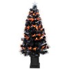 Northlight 8-Function Fiber Optic Artificial Pine Potted Halloween Tree - 4' - Black - Orange and Purple LED - 4 of 4