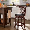 24" Parma Swivel Counter Height Barstool Chocolate - Inspire Q: Rubberwood Frame, Faux Leather - 2 of 4