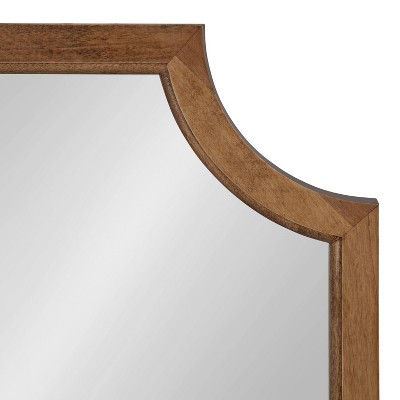 Rustic Brown Scalloped Rectangular Wood Wall Mirror