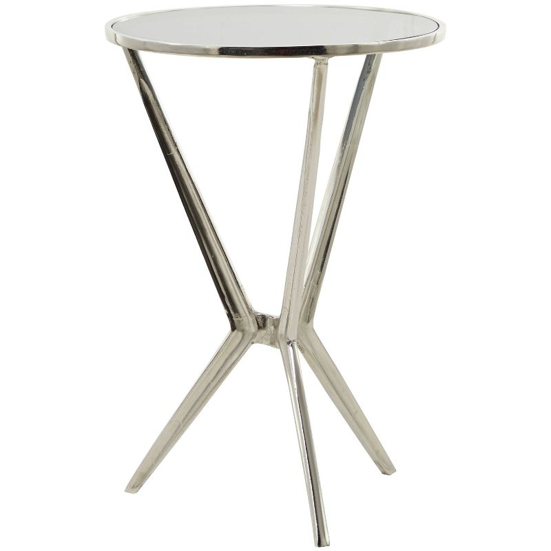 Modern Aluminum and Smoke Glass Accent Table - Olivia & May, 5 of 6