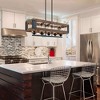LNC Laius 5-Light 32" Black and Brown Wood Modern Farmhouse Large Chandelier,Rectangle Island Light, with 5 Glass Shade - 4 of 4