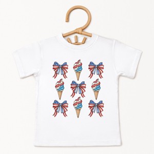 The Juniper Shop Patriotic Ice Cream Stacked Coquette Toddler Short Sleeve Tee - 1 of 4
