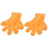 Unique Bargains Pair Coral Fleece Car Wash Mitt Microfiber Glove Double Sided Tool Orange Gray - 4 of 4