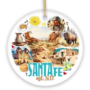 Vintage Santa Fe Ceramic Christmas Ornament, New Mexico Souvenir| OrnamentallyYou - 1 of 4