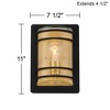 John Timberland Habitat Modern Wall Light Sconces Set of 2 Black Brass Hardwire 7 1/2" Fixture Clear Glass for Living Room Hallway - 4 of 4