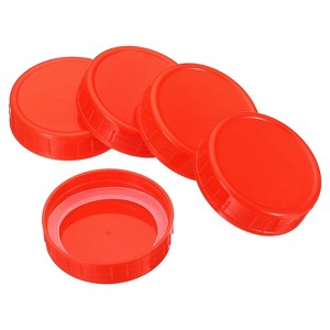 Unique Bargains Regular Mouth Plastic Mason Jar Lids with Silicone Sealing Ring 8 Pcs - 1 of 4