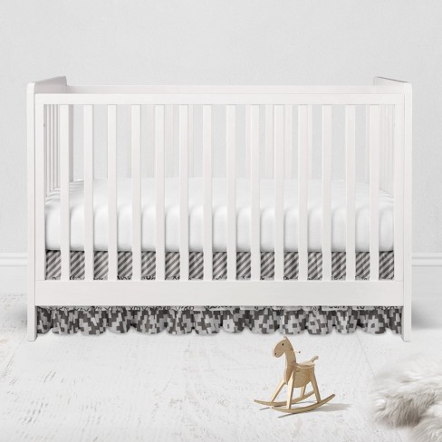 Bacati - Love Gray/white 3 Layer Crib Skirt : Target