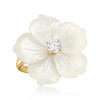 Ross-Simons Italian Mother-Of-Pearl and .30 Carat CZ Flower Ring in 18kt Gold Over Sterling - 4 of 4