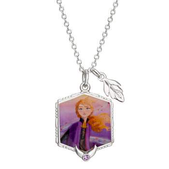 Disney Frozen Princess Anna with Leaf Charm Necklace, Officially Licensed