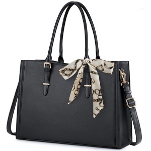 Laptop Bag for Women 15 Inch Waterproof Laptop Tote Bag Leather Work Bag Computer Briefcase Large Capacity - 1 of 4