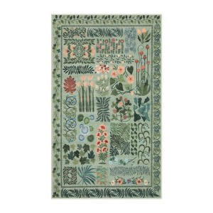 Lahome Fern Patchwork Short Pile Velvet Rectangular Indoor Area Rug - 1 of 4