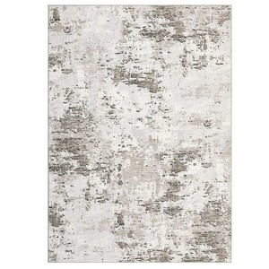 Washable Modern Abstract Rug Non Slip Low Pile Rug Soft Contemporary Throw Floor Cover Foldable Indoor Carpet for Living Room Bedroom Playroom - 1 of 4