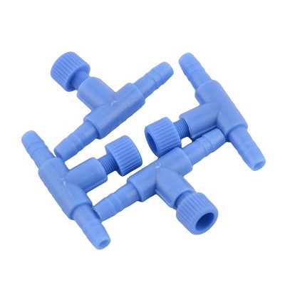 Unique Bargains Fish Tank Aquarium T Shaped Air Line Tubing Control Valve Connector 4 Pcs