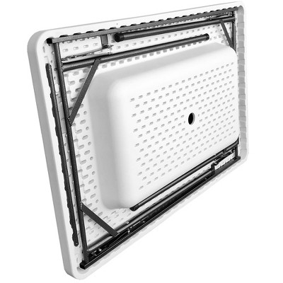 White Portable Folding Ice Bin Table with Satin Skirt