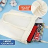 Canvas Tote Bag With Inner Zipper Pocket Aesthetic Cotton Tote Bag 12O - 4 of 4