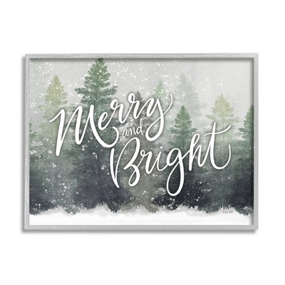 Stupell Industries Merry & Bright Winter Forest Framed Giclee Art