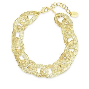 SHINE by Sterling Forever Chunky Mesh Chain Bracelet - 1 of 3