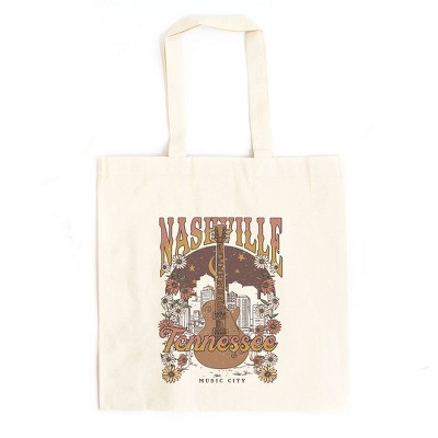 City Creek Prints Nashville Tennessee Flowers Canvas Tote Bag - 15x16 - Natural
