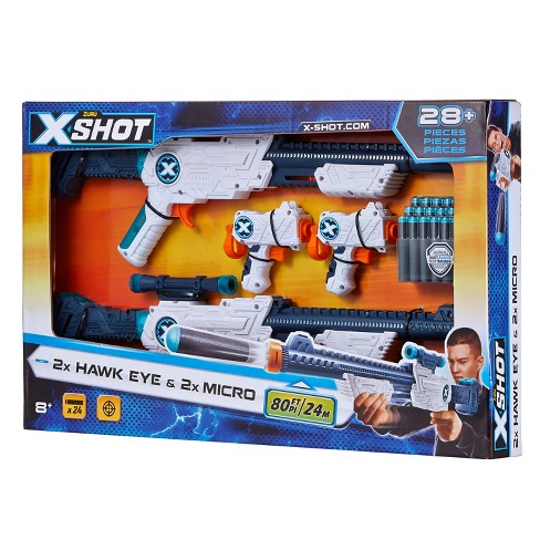 Zuru X Shot 2x Hawk Eye With Scope 2x Micro Blasters And 24 Darts