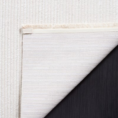 Ivory Hand-Knotted Synthetic Area Rug, 5'3" x 7'6"