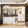 Besiost Set of 3 Closet Organizer System with Wood Drawers, 79-In Freestanding Wardrobe with Hanging Rods and Mirror - 2 of 4