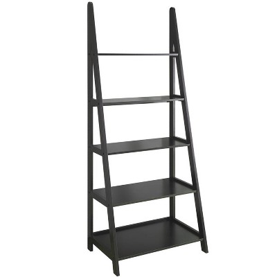 Belray Home Linden 5 Tier Wooden Modern Decorative Furniture Wall Shelving Center Unit Ladder Bookcase for Living Room, Kitchen, and Office, Espresso