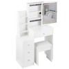 Makeup Vanity Desk with Mirror and Lights, Makeup Table Set With Stools & 4 Drawers, Small Brightness Adjustable Dressing Table for Bedroom - 2 of 4